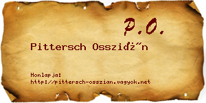 Pittersch Osszián névjegykártya