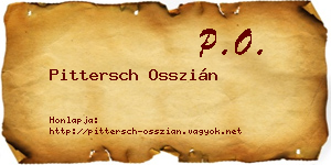 Pittersch Osszián névjegykártya